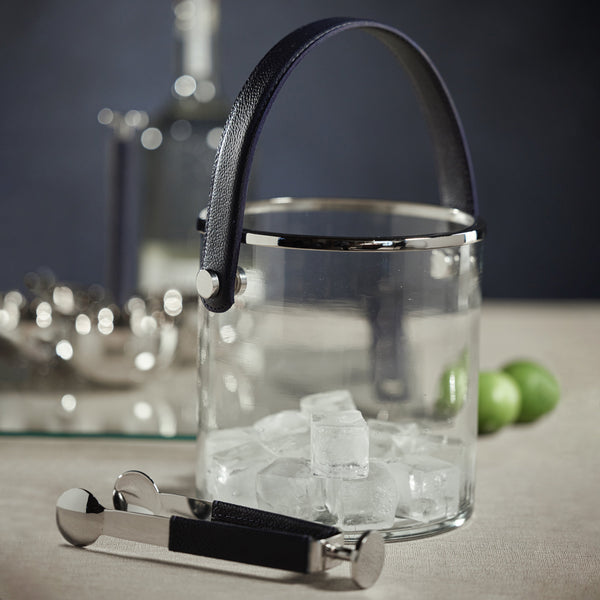 Laguna Leather & Glass Ice Bucket - Ice Bucket Detail | Bone & Brass