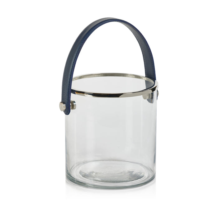 Laguna Leather & Glass Ice Bucket | Bone & Brass