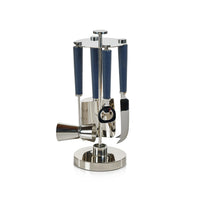 Laguna Nickel & Leather Bar Tool Set | Bone & Brass