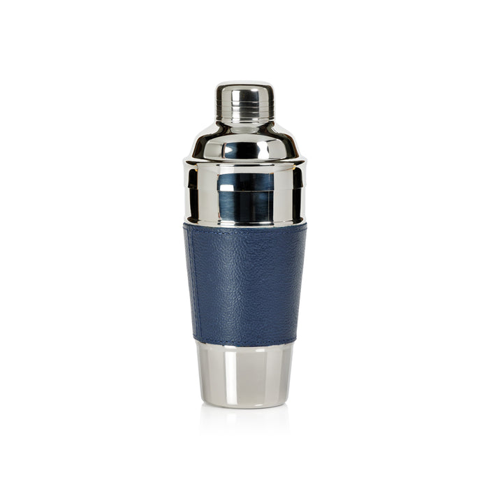 Laguna Nickel & Leather Cocktail Shaker | Bone & Brass