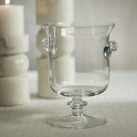L'amandier Footed Vase / Hurricane - Vase Side View | Bone & Brass