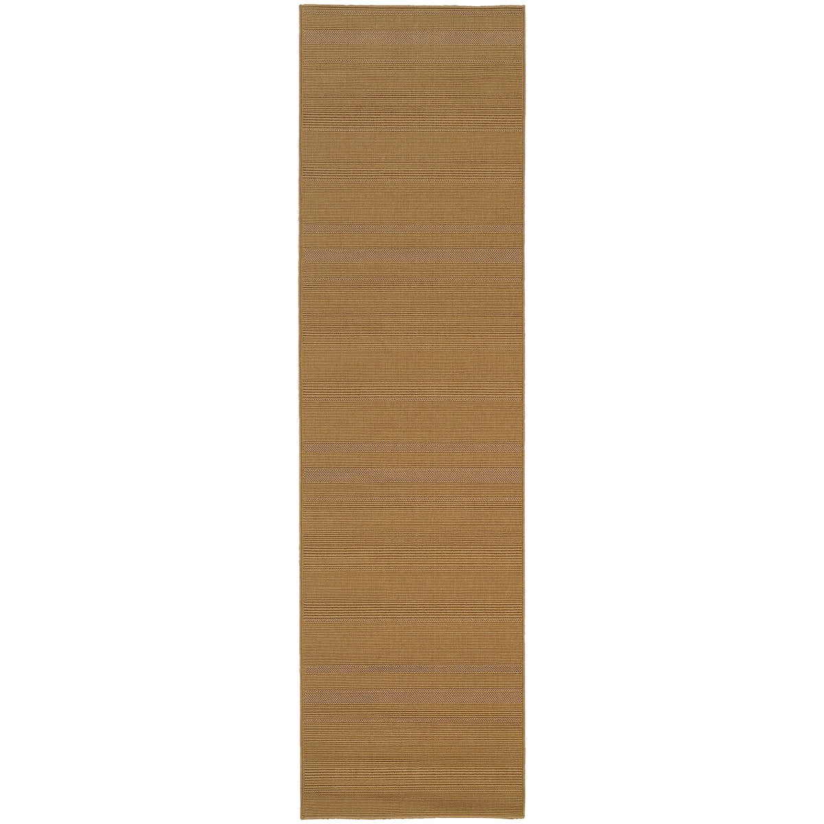 Lanai Beige Outdoor Rug, a long, narrow polypropylene runner with a woven, textured Sisal-inspired design.