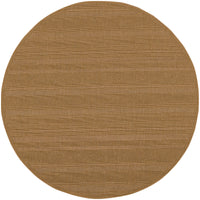 Round Lanai Beige outdoor rug with natural Sisal-inspired multi-weave texture, made from stain-resistant polypropylene.
