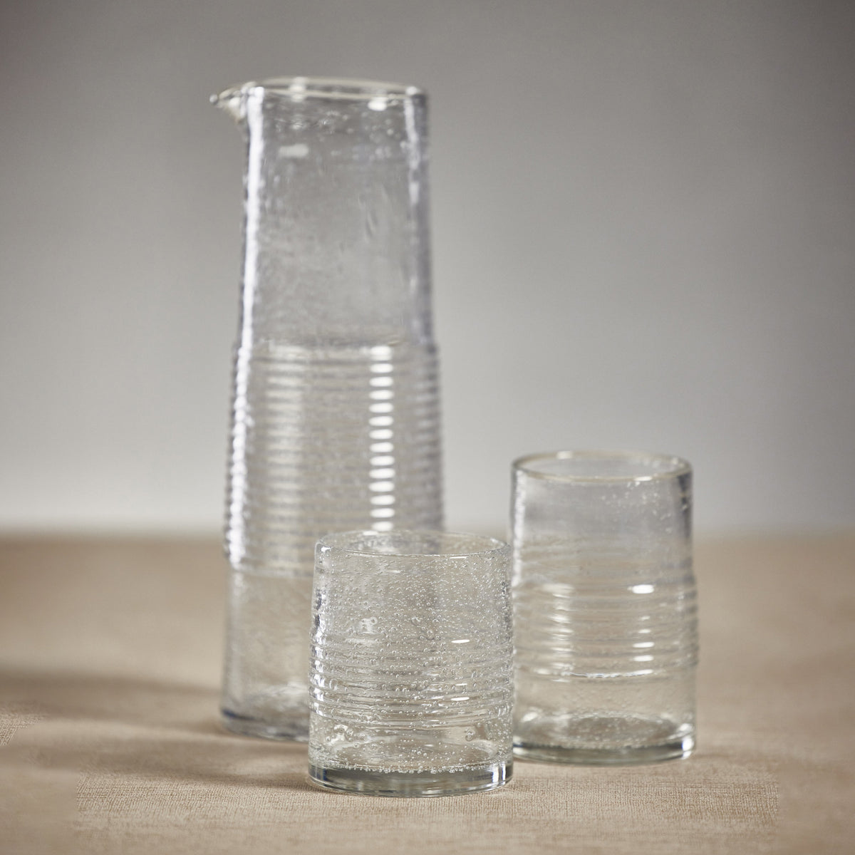 Langley Bubble Double Old Fashioned Glasses, Set of 6 - Glass Stem Detail | Bone & Brass