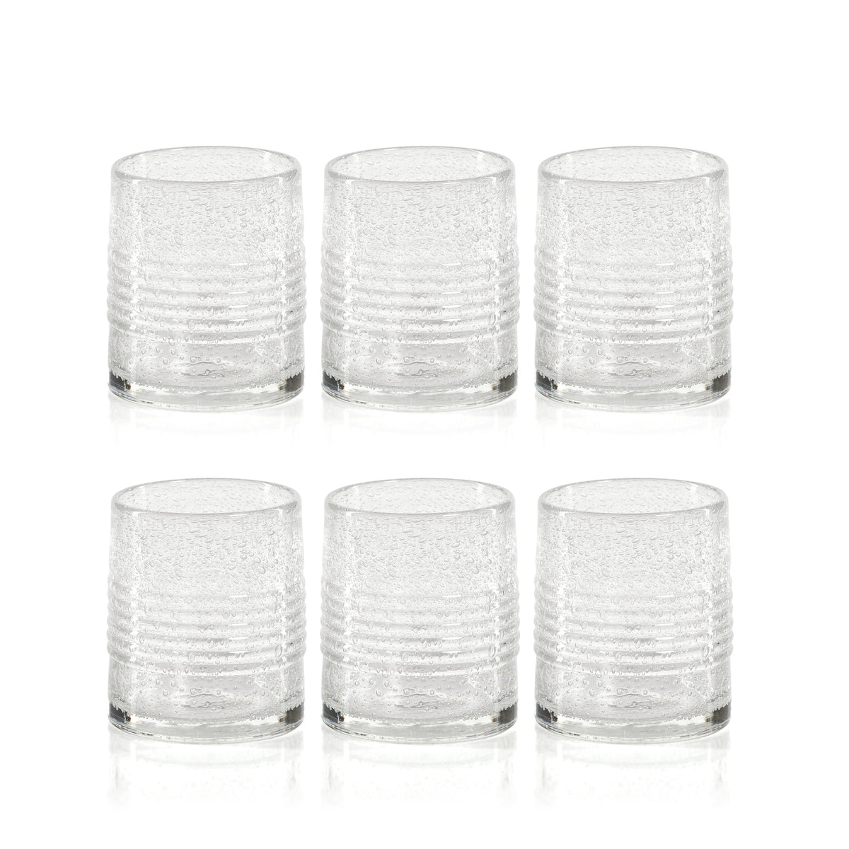 Langley Bubble Double Old Fashioned Glasses, Set of 6 - Glass Close Up | Bone & Brass