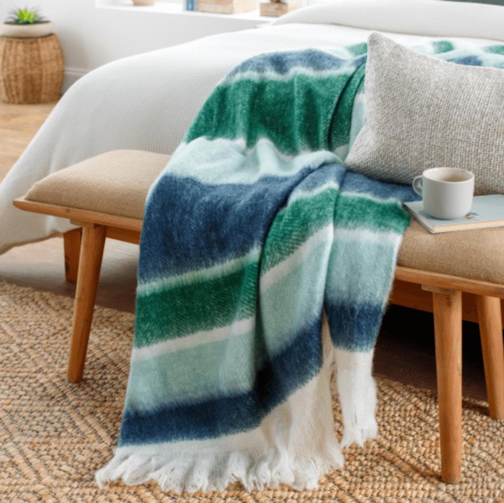 Lanose Multicolor Denim Throw - Throw Detail | Bone & Brass