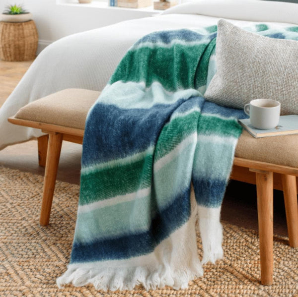 Lanose Multicolor Denim Throw - Throw Detail | Bone & Brass