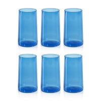 Lanvin Cobalt Highball Glasses, Set of 6 - Glass Side View | Bone & Brass