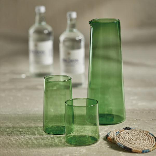 Lanvin Glass Pitcher | Gray, Cobalt Blue or Green - Pitcher Detail | Bone & Brass