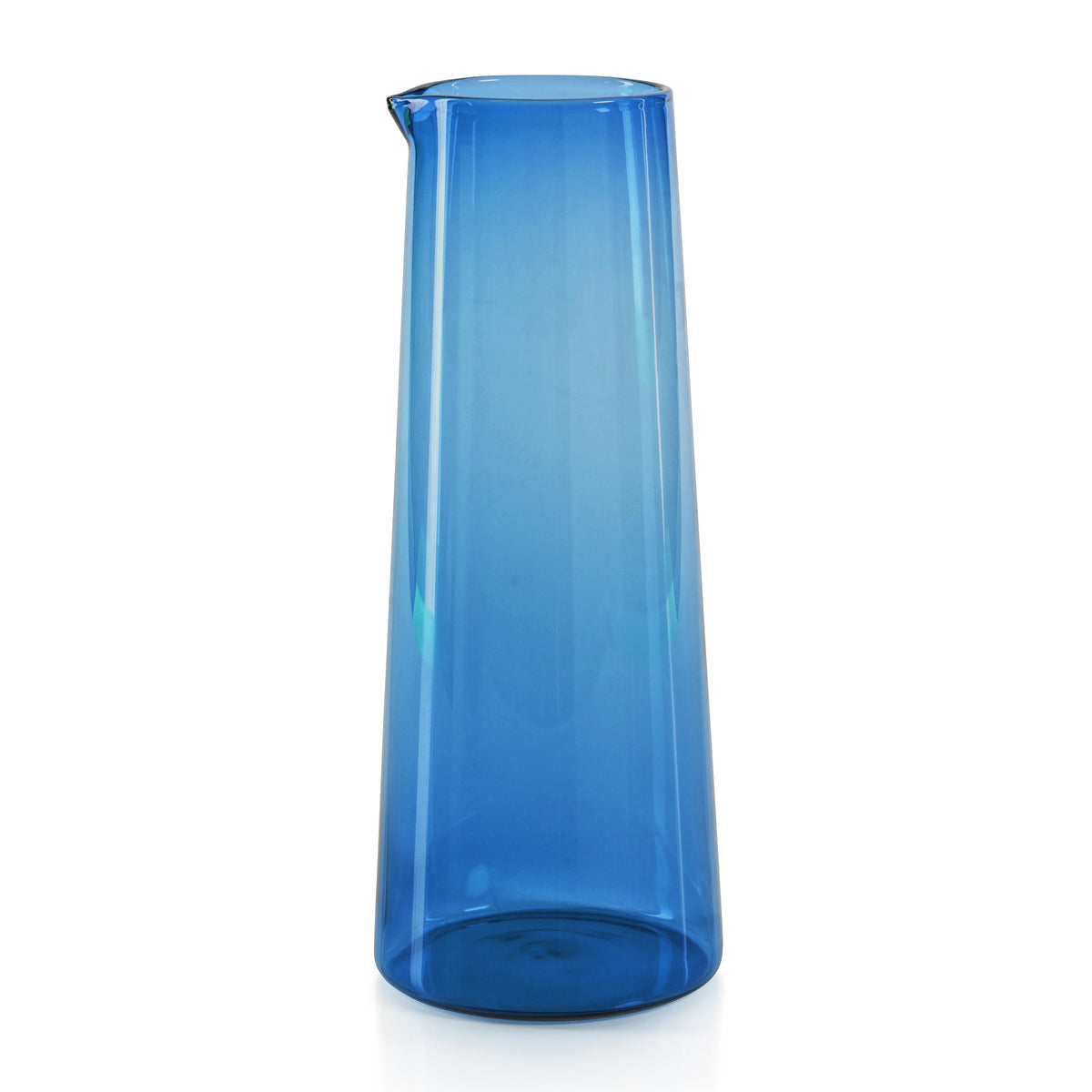 Lanvin Glass Pitcher | Gray, Cobalt Blue or Green - Pitcher Handle Detail | Bone & Brass