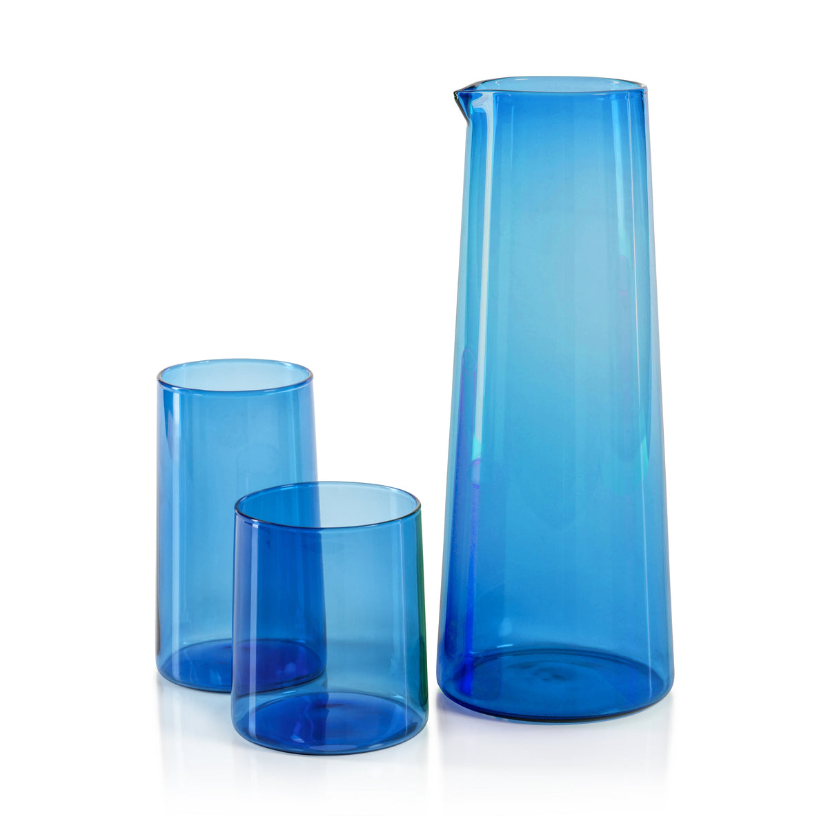 Lanvin Glass Pitcher | Gray, Cobalt Blue or Green - Pitcher Side View | Bone & Brass