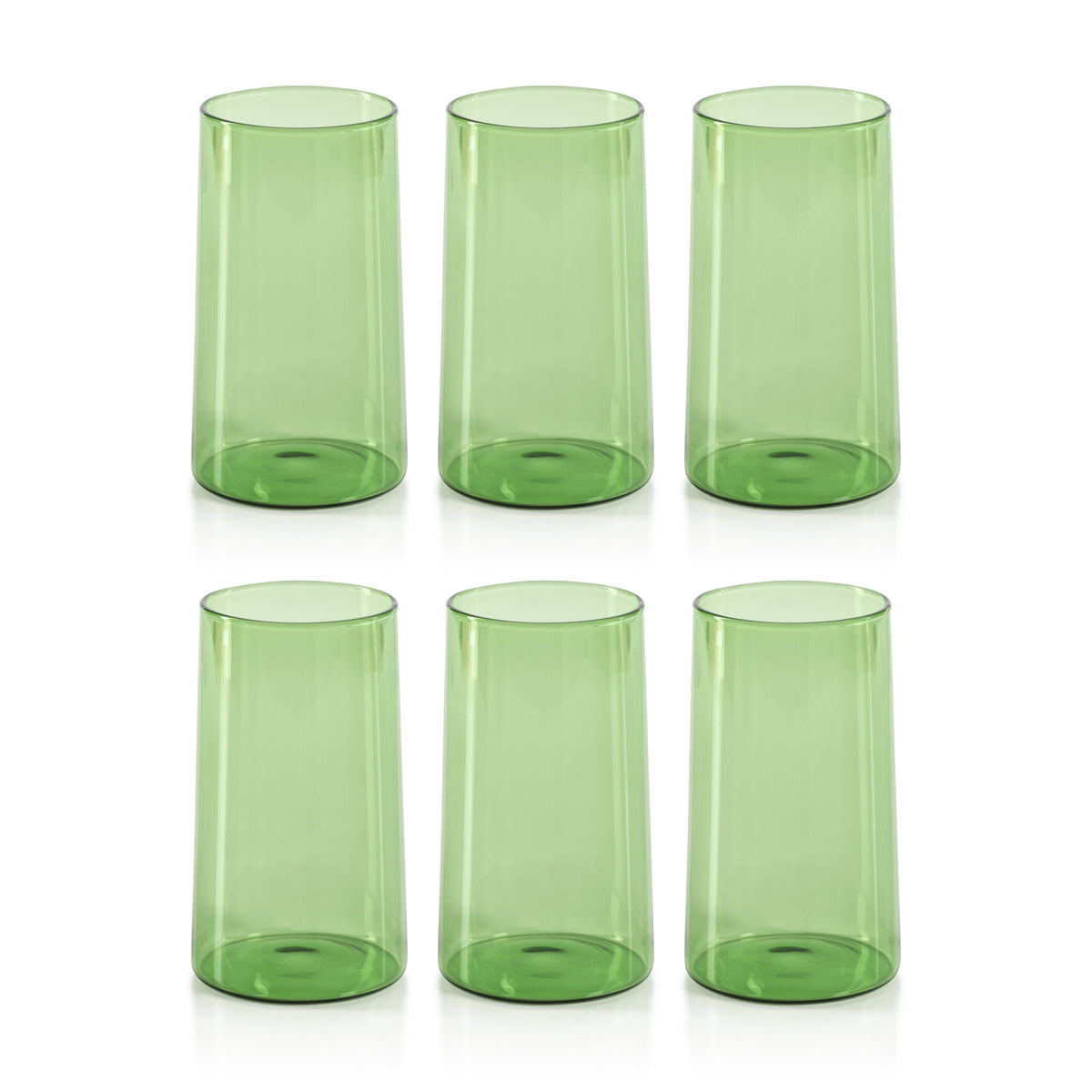 Lanvin Green Highball Glasses, Set 6 - Glass Side View | Bone & Brass