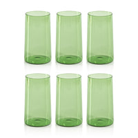 Lanvin Green Highball Glasses, Set 6 - Glass Side View | Bone & Brass