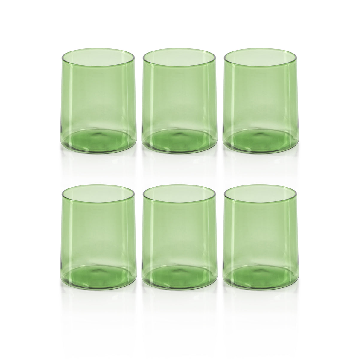 Lanvin Green Tumbler Glasses, Set 6 - Tumbler Side View | Bone & Brass