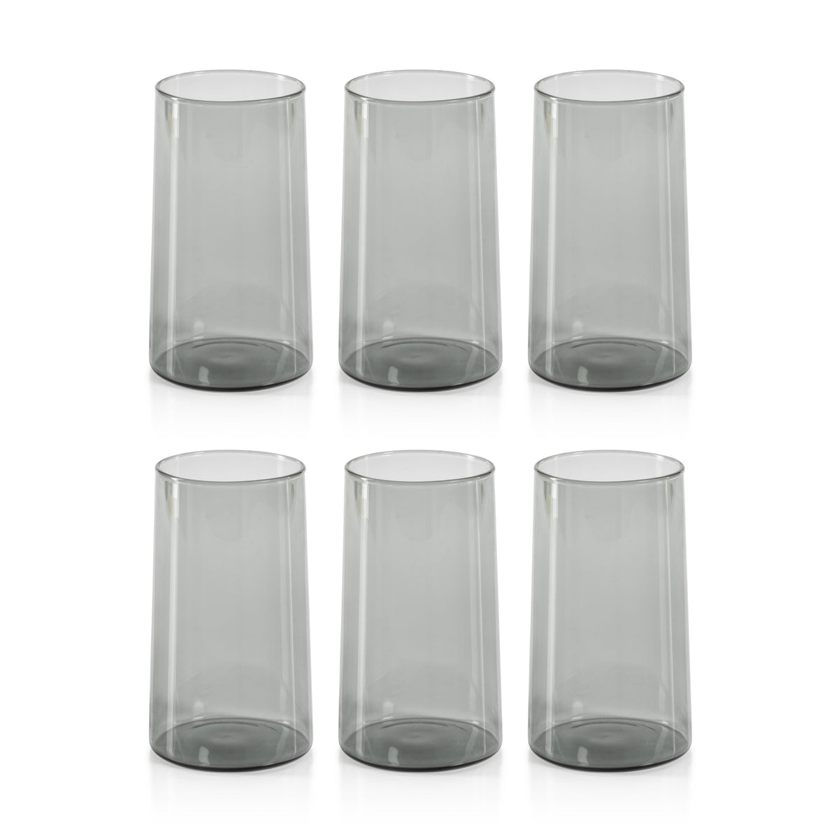 Lanvin Smoke Grey Highball Glasses, Set 6 - Glass Side View | Bone & Brass