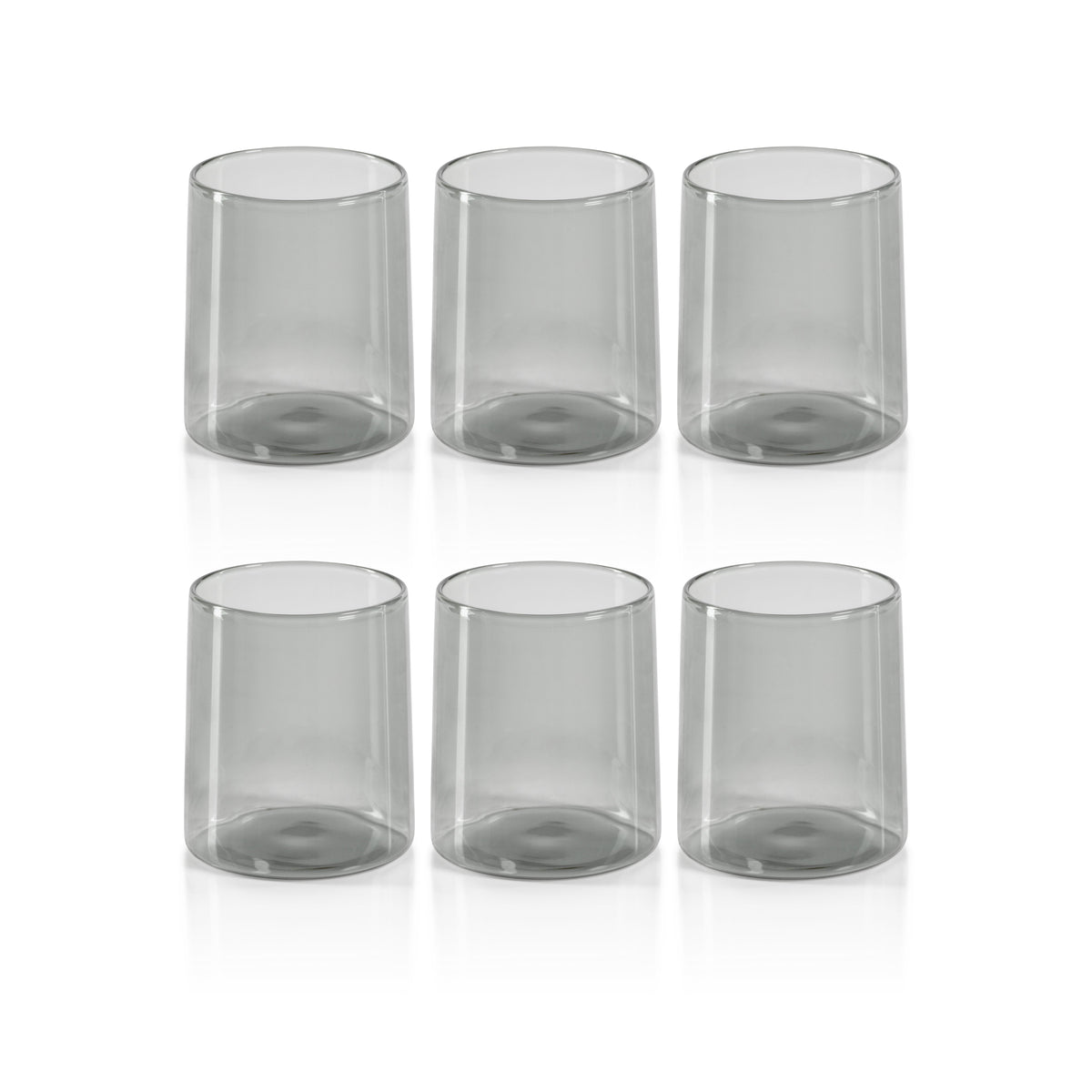 Lanvin Smoke Grey Tumbler Glasses, Set 6 - Tumbler Side View | Bone & Brass