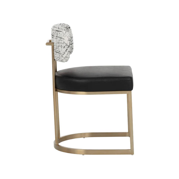 Larissa Dining Chair - Bravo Black|Halton Birch - Chair Detail | Bone & Brass