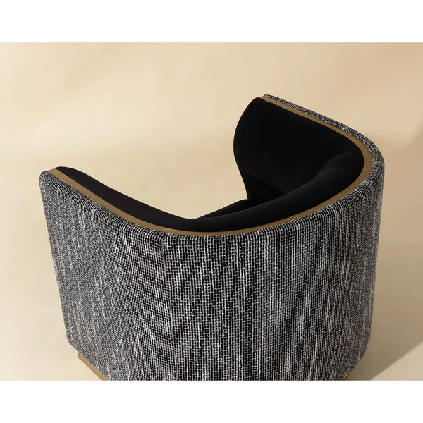Larron Two-ToneBblack & Grey Lounge Chair - Chair Detail | Bone & Brass