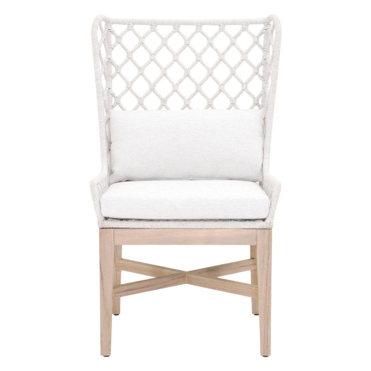 Lois White Rope Outdoor Wing Chair