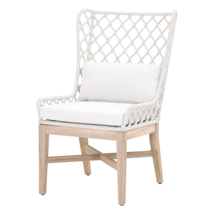 Lois White Rope Outdoor Wing Chair
