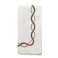Laurel Leaves Embroidered Napkins, Set 4 | Bone & Brass