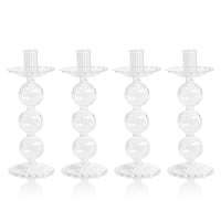 Lauren Glass Taper Candle Holders, Set 4 - Candlestick Side View | Bone & Brass