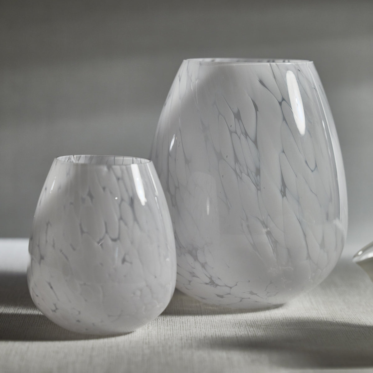 Laval White Confetti Glass Vase, Large - Vase Detail | Bone & Brass