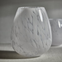 Laval White Confetti Glass Vase, Large - Vase Side View | Bone & Brass