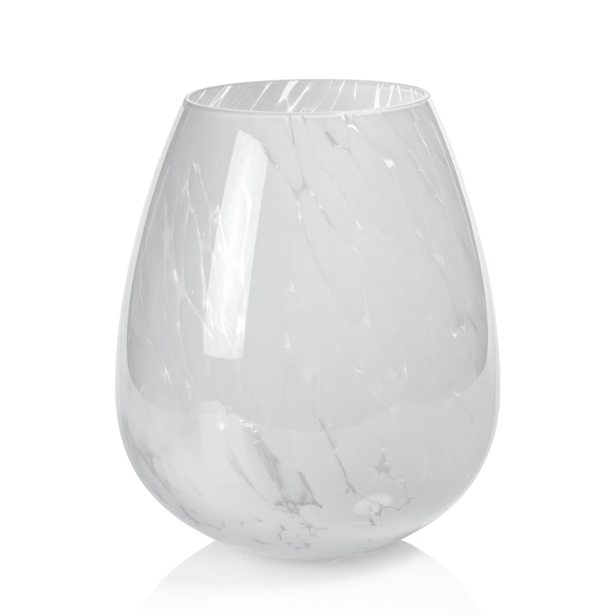 Laval White Confetti Glass Vase, Large | Bone & Brass