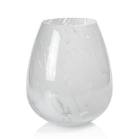 Laval White Confetti Glass Vase, Large | Bone & Brass