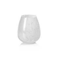 Laval White Confetti Glass Vase, Small | Bone & Brass