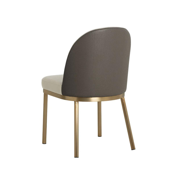 Lavania Two-Toned Taupe & Brass Dining Chair - Chair Detail | Bone & Brass