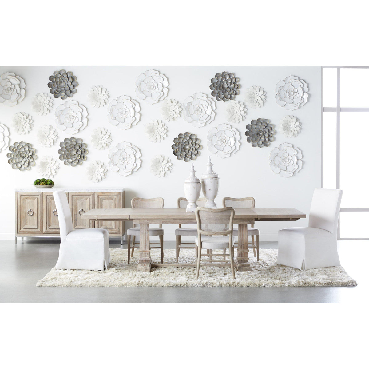 Laverne Ivory Slipcover Dining Chair, Set 2 - Chair Side View | Bone & Brass