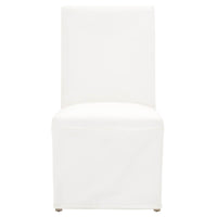 Laverne Ivory Slipcover Dining Chair, Set 2 - Chair Upholstery Detail | Bone & Brass