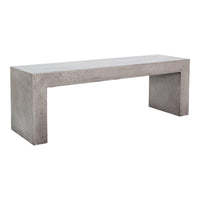 Lazarus Gray Concrete Outdoor Bench - Bench Side View | Bone & Brass