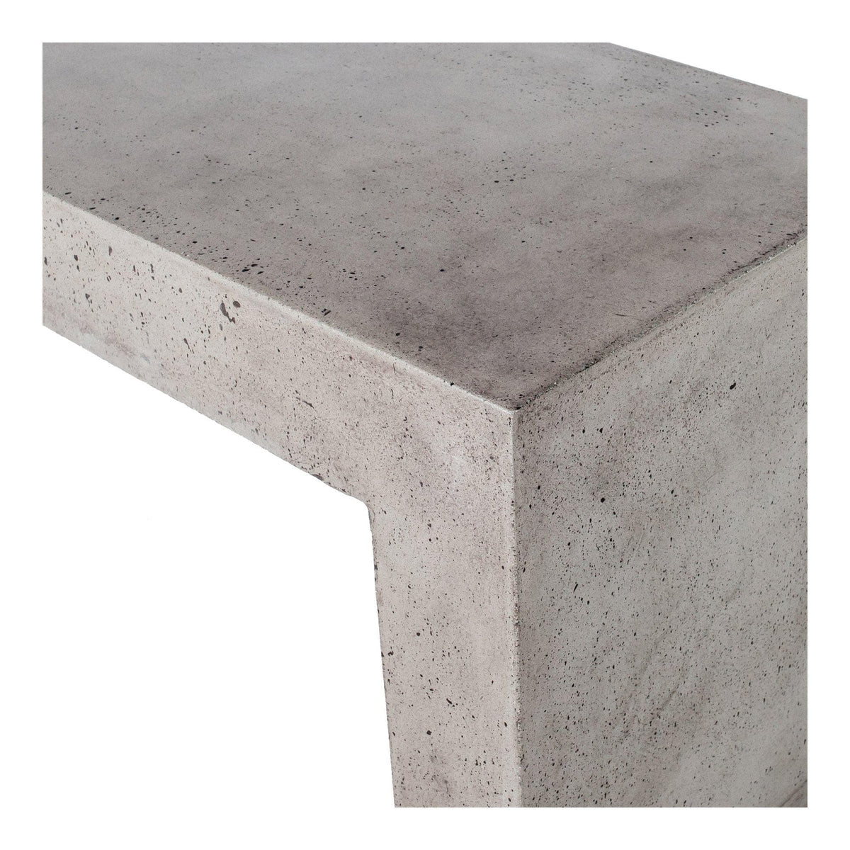 Lazarus Gray Concrete Outdoor Bench - Bench View | Bone & Brass