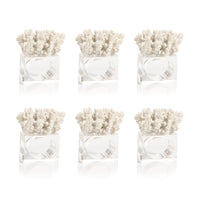 Leah Clear Acrylic & Coral Napkin Rings, Set of 6 - Ring Side View | Bone & Brass