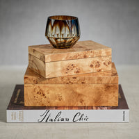 Leiden Burl Wood Decorative Box, Large - Box Detail | Bone & Brass