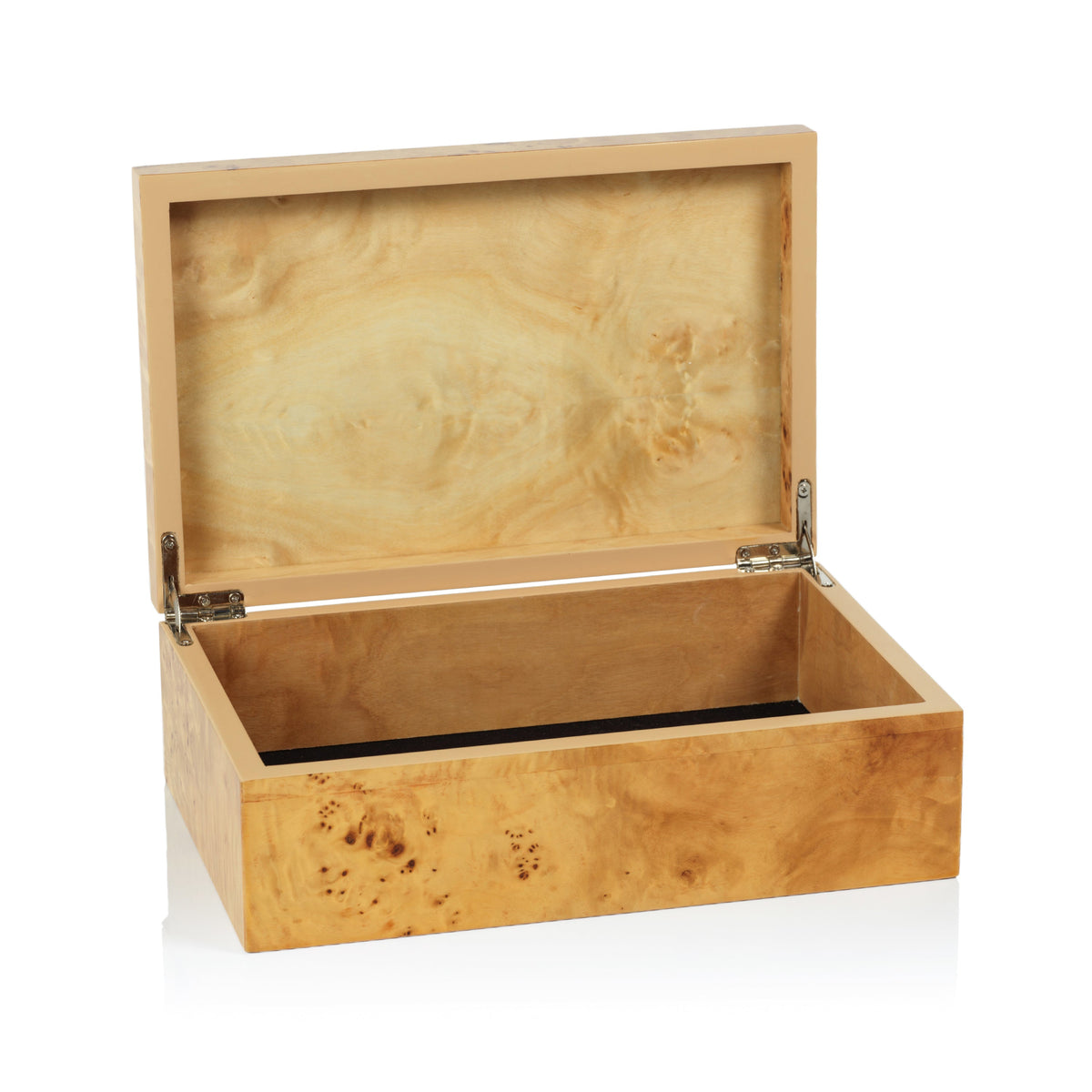 Leiden Burl Wood Decorative Box, Large - Box Top View | Bone & Brass