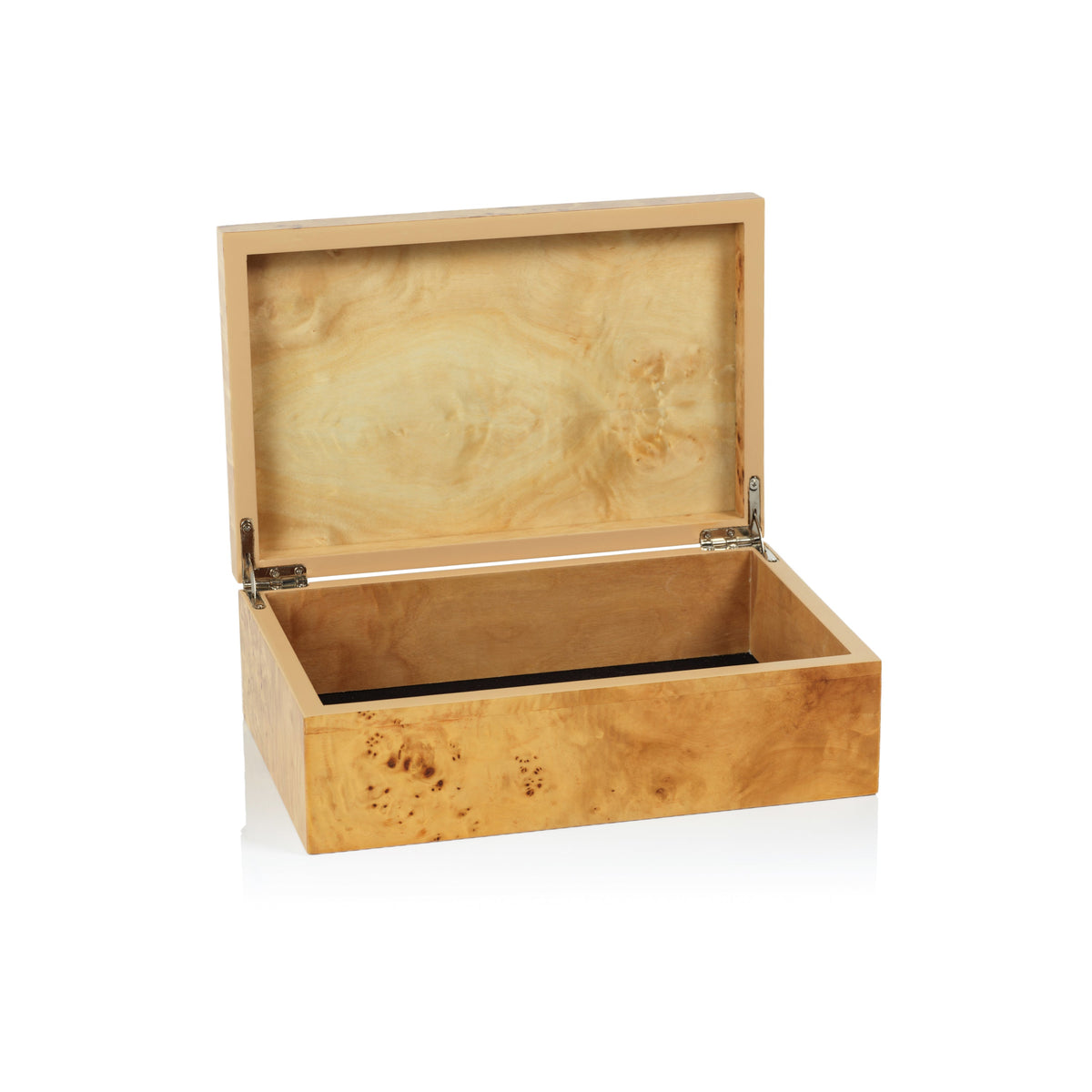 Leiden Burl Wood Decorative Box, Small - Side View | Bone & Brass