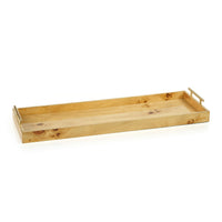 Leiden Burl Wood Rectangle Decorative Tray, Large - Tray Side View | Bone & Brass