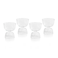 Leighton Glass Pedestal Dessert Bowls, Set of 4 - Bowl Top View | Bone & Brass