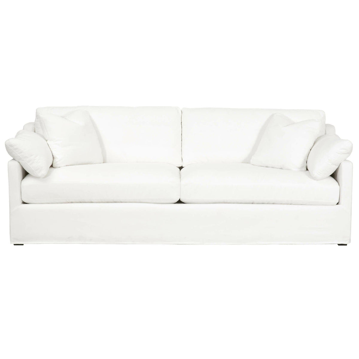 Lela Ivory Slope Arm Slipcover Sofa - Sofa Cushion Detail | Bone & Brass