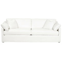 Lela Ivory Slope Arm Slipcover Sofa - Sofa Cushion Detail | Bone & Brass