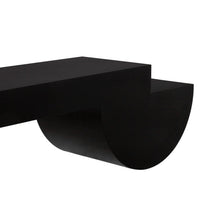 Leo Black Rectangle Coffee Table with a minimalist design and sturdy metal frame.