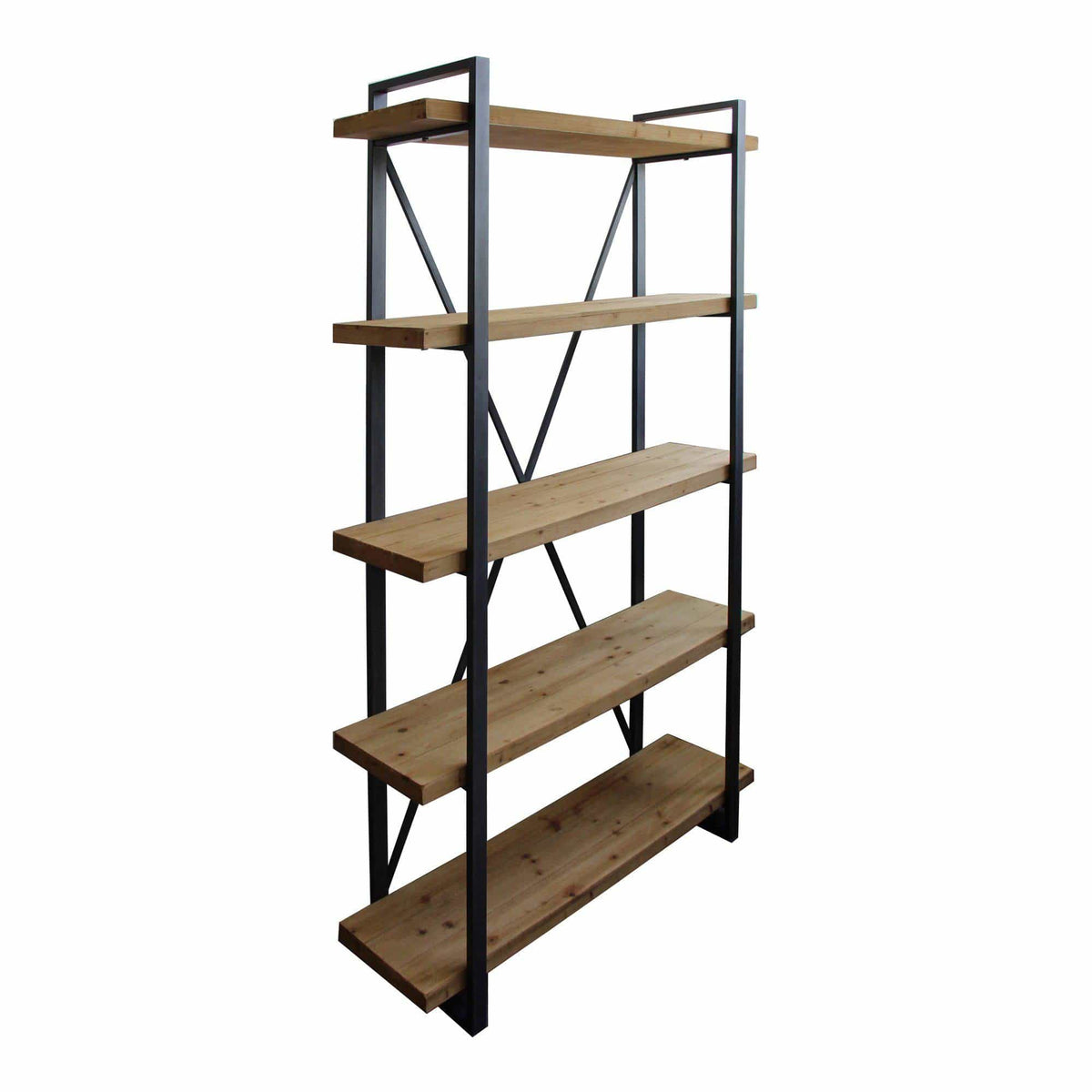 Lex 5 Level Shelf Natural - Bookcase Side View | Bone & Brass