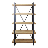 Lex 5 Level Shelf Natural | Bone & Brass