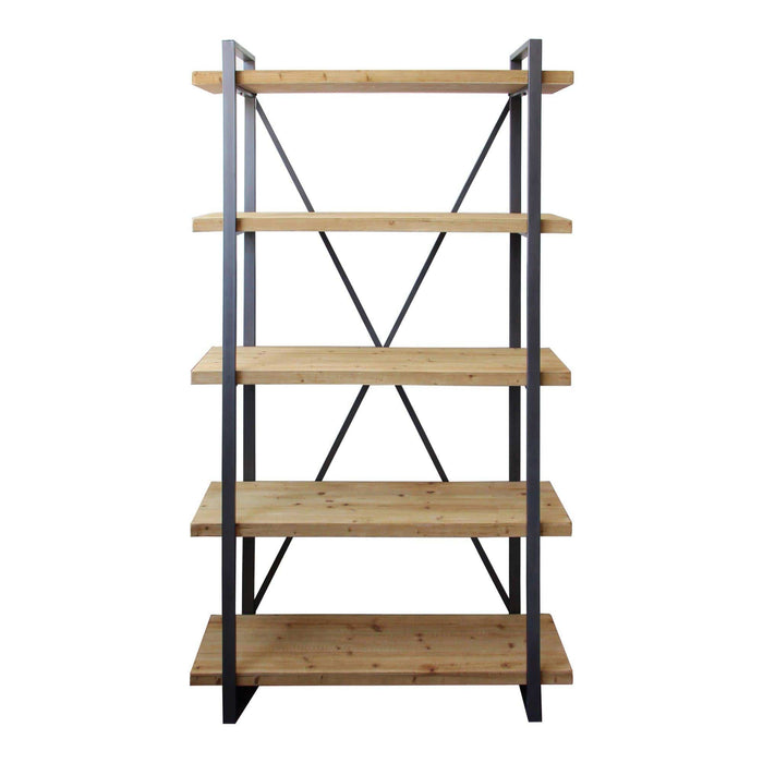 Lex 5 Level Shelf Natural | Bone & Brass