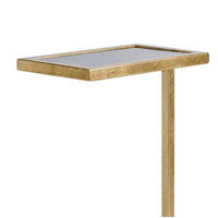 Liam Gold Leaf Drink Table with rectangular glass top and slender cantilevered base.