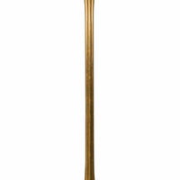 Lillian floor lamp with a sleek, modern brass silhouette and natural linen shade.